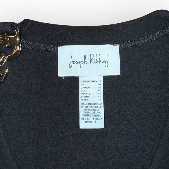 JOSEPH RIBKOFF Jersey Knit T-shirt w/ Gold Metal Accent - 12 Black - Picture 7 of 13